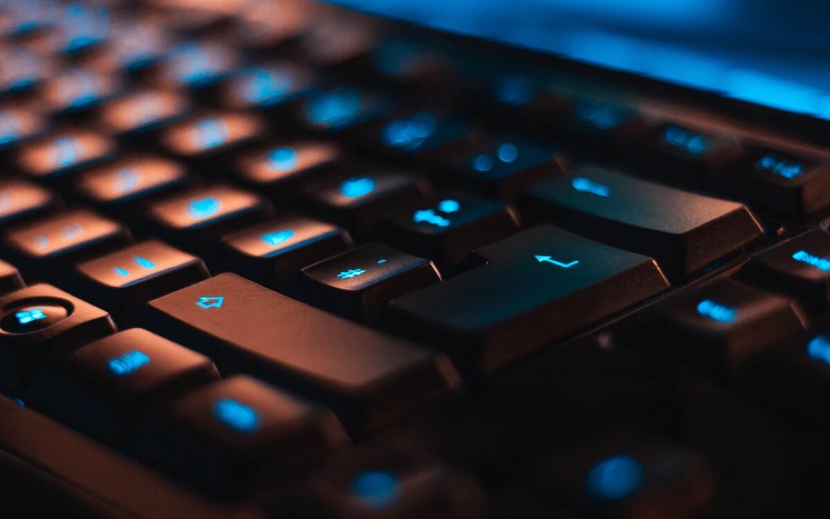 black backlit keyboard