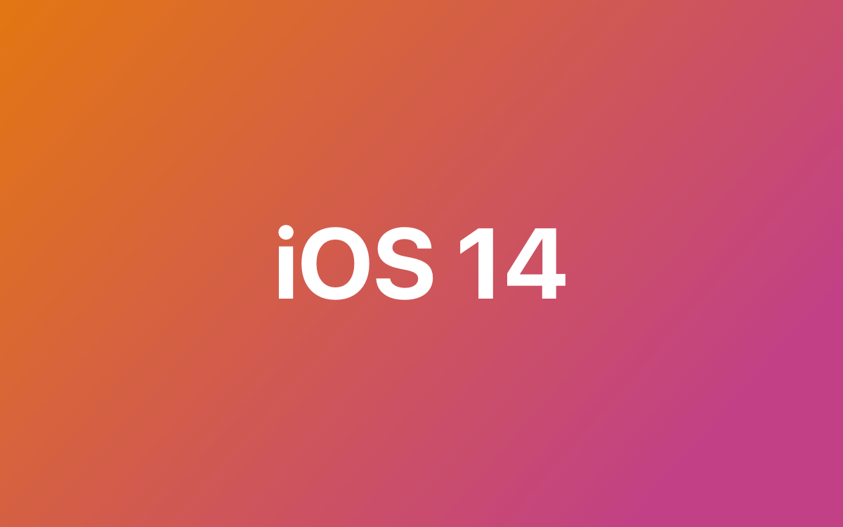 iOS 14 text on colored background